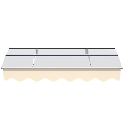 Door Window Awning 5934W, Clear Polycarbonate Awning, Brackets, Temperature Resilience, Outdoor Leisure Area 5934W - Rust- Frame, Sunshade For Spaces