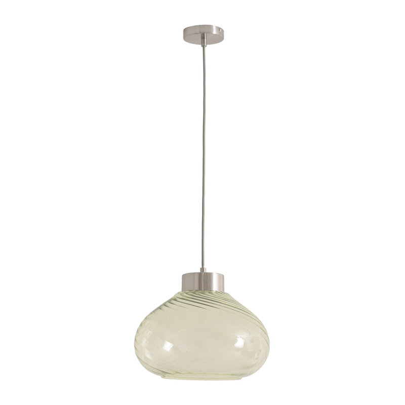 1 - Light Pendant, Green, Chrome