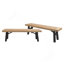Banc d'extérieur avec panneau à lattes et structure en bois d'acacia (ensemble de 2), naturel et gris