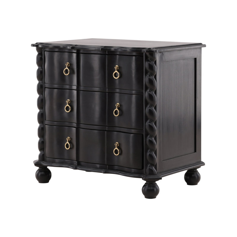 Furniture Classics Deeds Black Mahogany Chest with Brass Detail