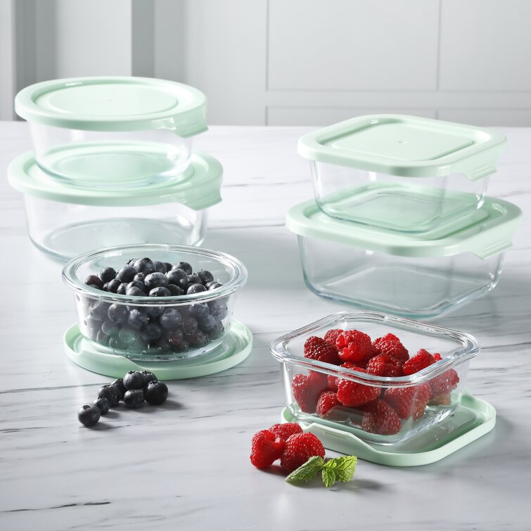 Martha Stewart 6-Pack Multisize Glass BPA-Free Reusable Food