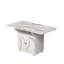 Table de salle à manger pliante en bois de 47 po avec support de rangement et armoire, table d'entrée amovible à 6 roulettes, îlot de cuisine en marbre blanc, table d'appoint et table basse Polyvalente