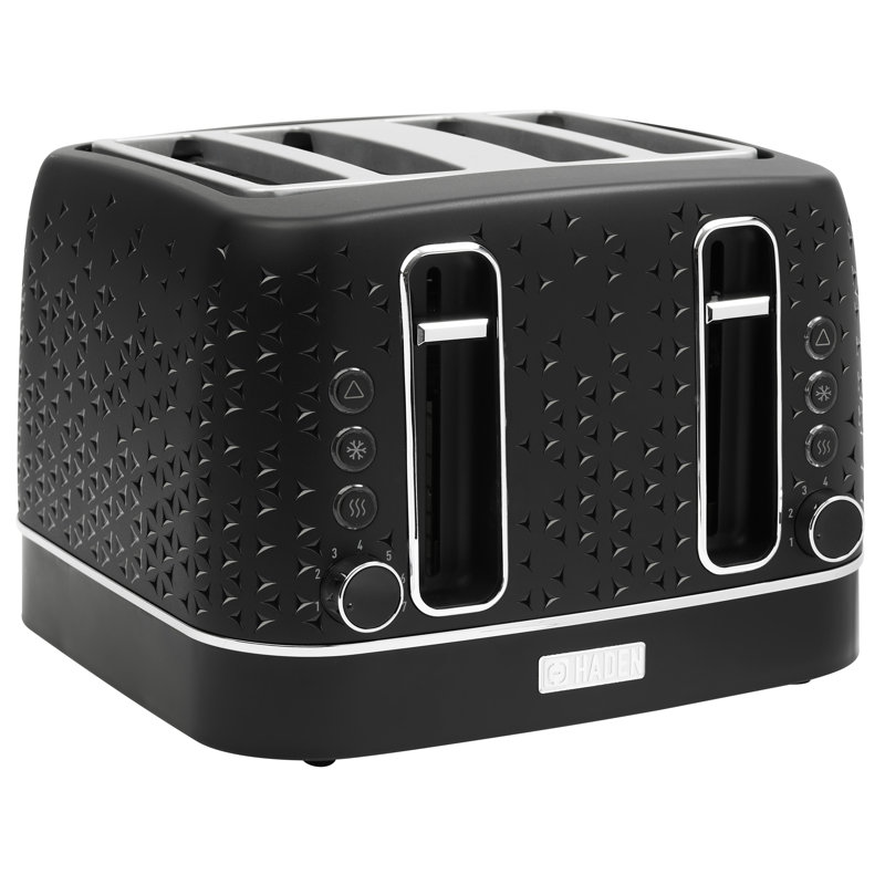 HADEN Starbeck 4-Slice Wide Slot Toaster, Black