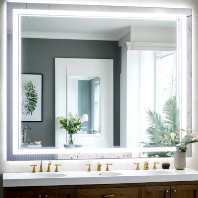 LED Anti-Fog Bathroom Mirror with 3 Colours Dimmable Touch Switch Control & Memory Function 