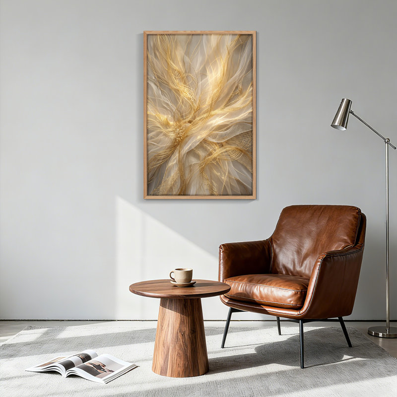 Golden Flow, reproduction d'art sur toile, ensemble de 1, 36"H x 24"W, Naturel