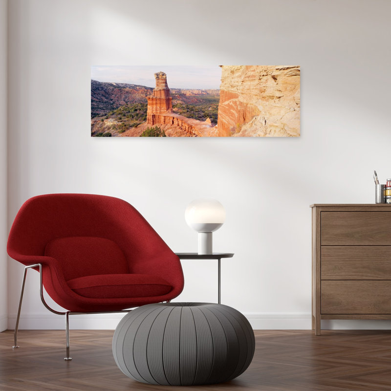 High Angle View Of A Rock Formation Palo Duro Canyon State Park Texas USA by Terry Thompson - Wrapped Canvas Panoramic Print