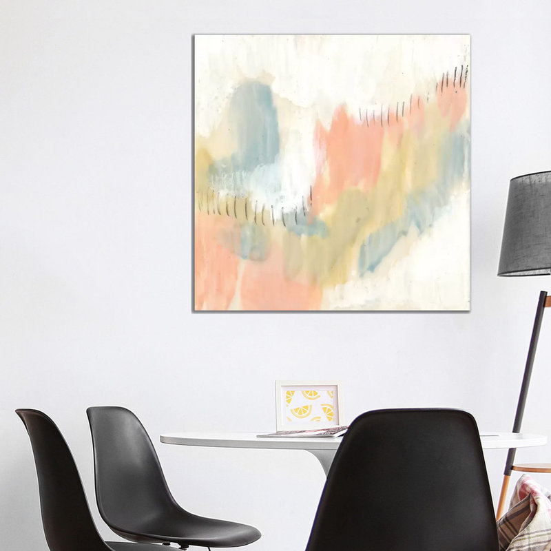 Stitched Pastels I by Jennifer Goldberger - Wrapped Canvas Painting, 93.98 cm H x 93.98 cm W x 3.175 cm D