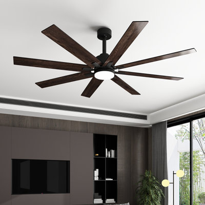 Ventilateur de plafond à 8 pales avec télécommande et lumières