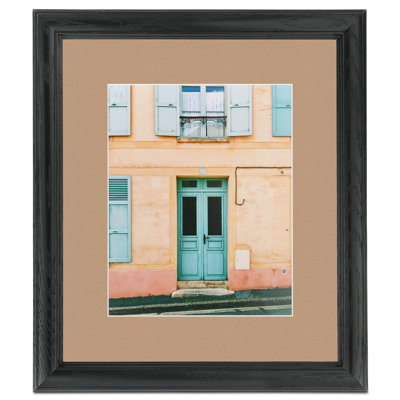 Black Wood Matte Picture Frame with Mat