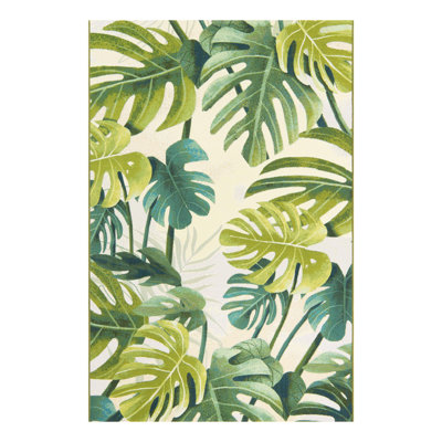 Tapis intérieur / extérieur floral Cindina
