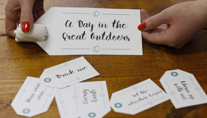 all you have to do is cut out the gift tags and punch a hole in the top