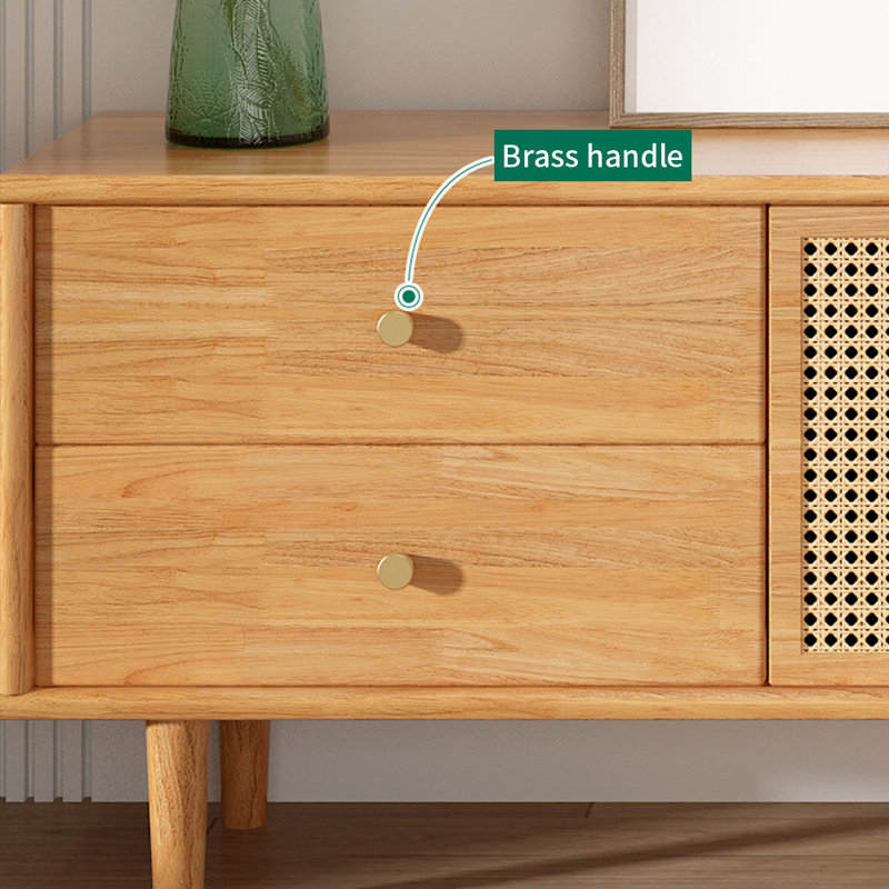Meuble télé simple en rotin, 62.99"
