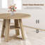 Table de salle à manger ronde 43,3 po pour 4 à 6 personnes - Table de cuisine circulaire compacte avec piédestal en bois et tablette de rangement - pour la cuisine, le salon, l’appartement-129908488
