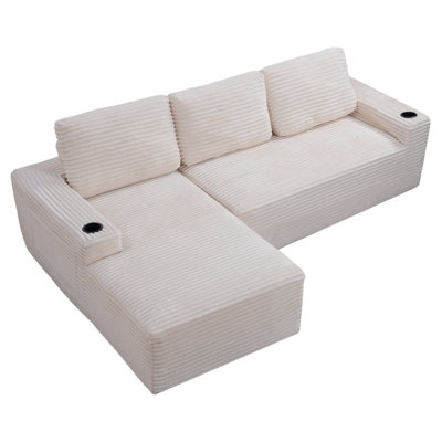 D-097 CREAM WHITE-L-CHAISE