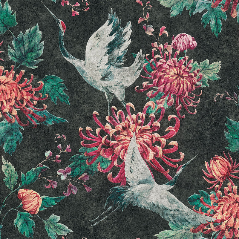 Erdem 10.05m x 53cm Textured Matte Paste Wallpaper Roll, Black