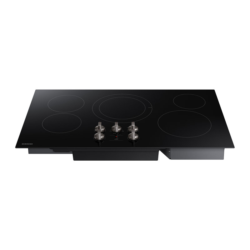 36" Black Ceramic Electric Cooktop with 5 Burners