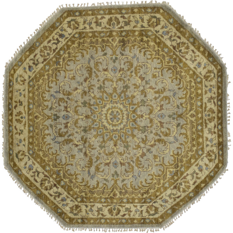 Tapis octogonal oriental Oushak Chobi Mute