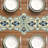 Embroidered Beaded Blue White Table Runner with Glass Bead Embroidery for Christmas and Home Decor-1009469661