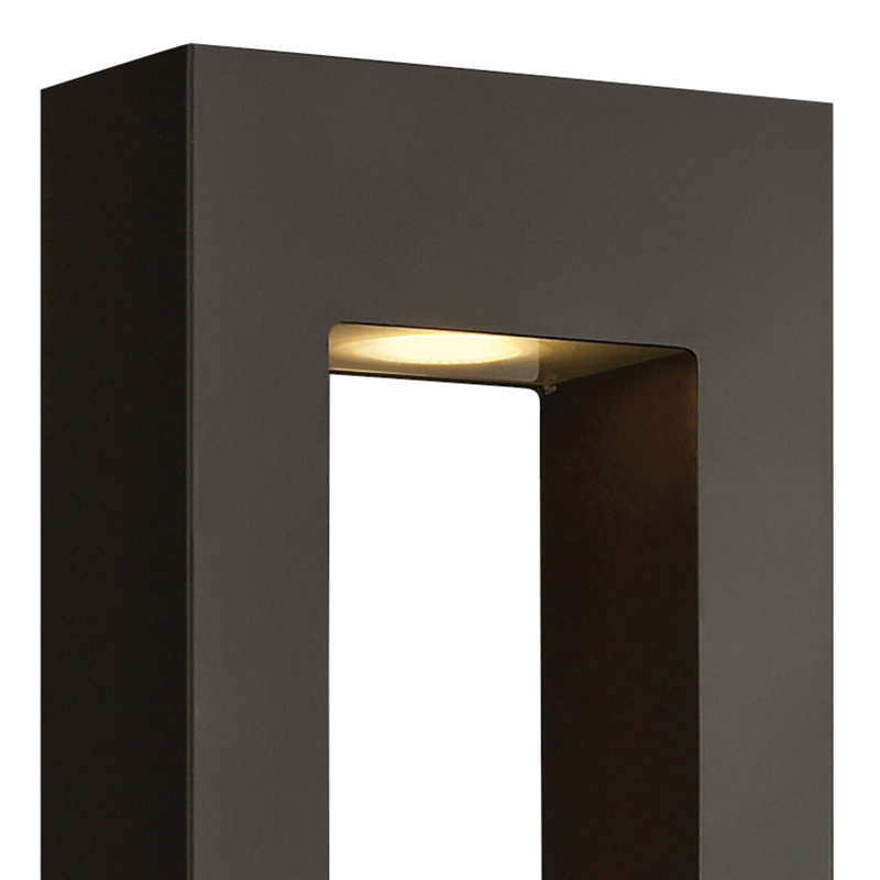 Atlantis 2 - Bulb Frosted Glass Outdoor Wall Lantern, Satin Black, 24" H x 3" W x 7.5" D