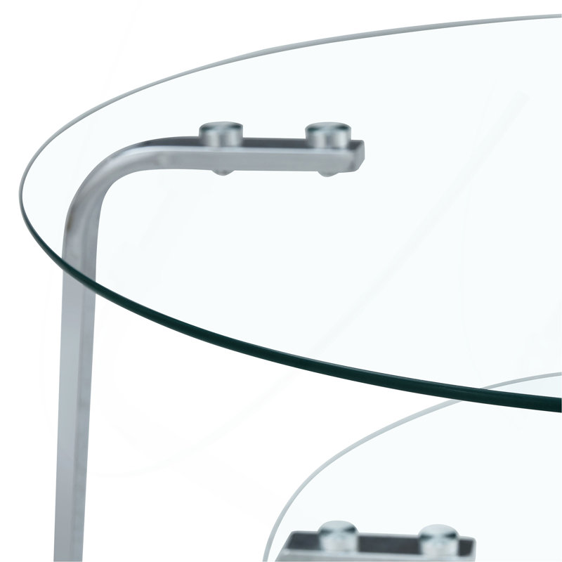 Table basse rétro en verre trempé à structure métallique de style minimaliste rétro, taille 31,5 * 31,5 * 17,7 pouces, ajoutant une touche d'élégance à votre salon