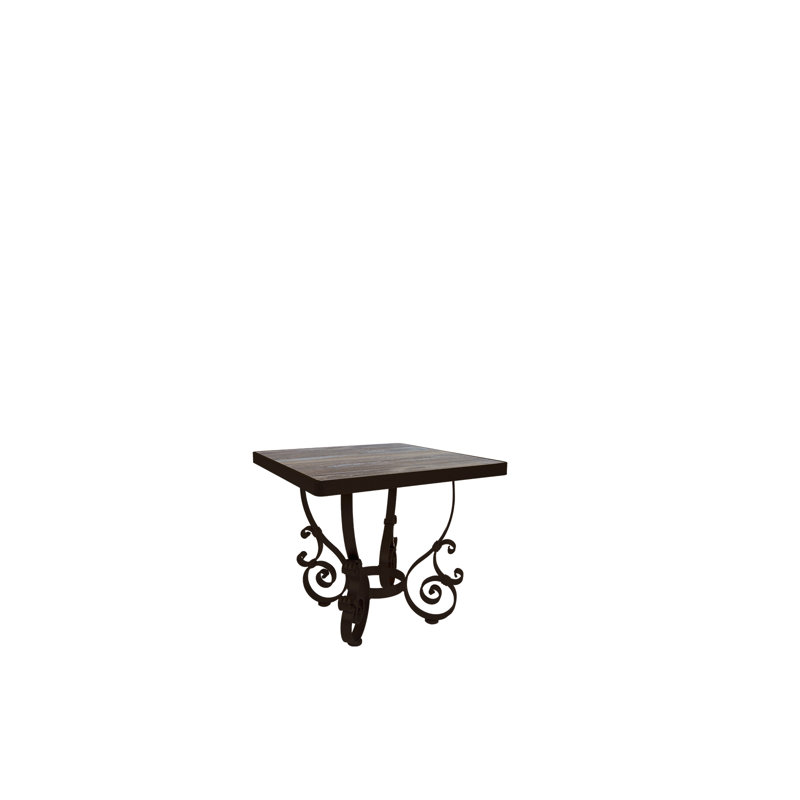 San Cristobal 24" Square Side Table, Canyon Taupe, Graphite