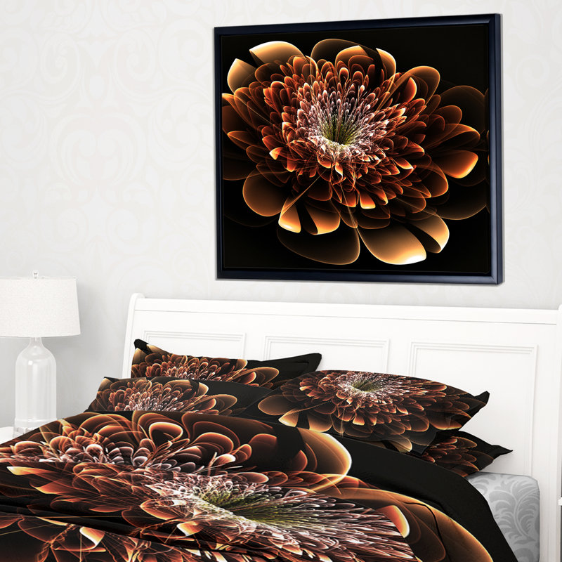«Brown Fractal Flower», impression, H 30 po x l 40 po x P 1,5 po, Toile avec cadre flottant