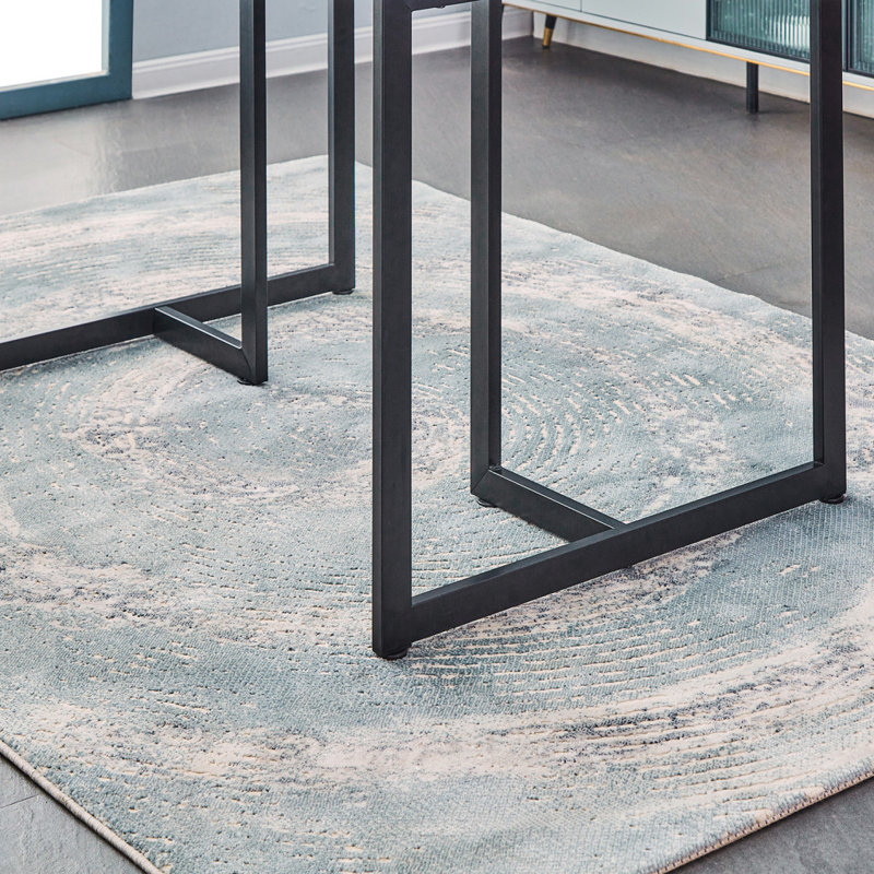 Table de salle à manger 47 "en verre transparent et noir et métal, H 29,25 po x L 46,8 po x l 31,49 po