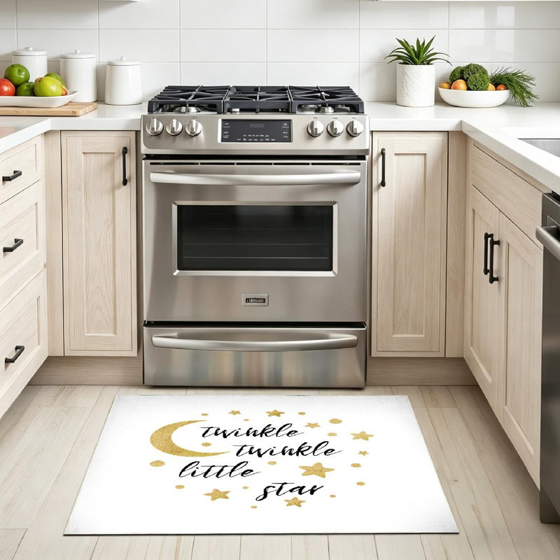 Tapis d'intérieur lavable à la machine Gold Little Star