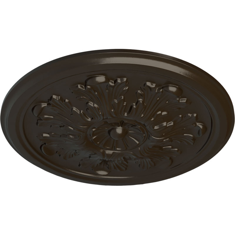 Médaillon de plafond H 12,75 po x l 12,75 po x P 0,875 po Acanthus, Pierre de foyer