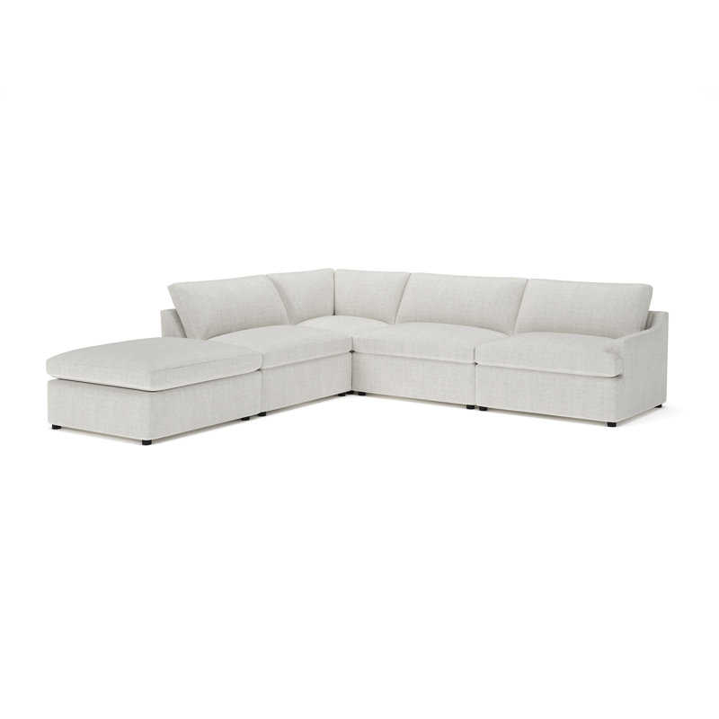 Essex Chaise Sectional, Monique Oyster Textured Chenille, Left Hand Facing