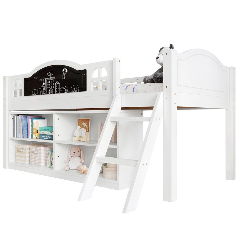 Single (3') Cabin Bed Bed Frame with Storage Included with Built-in Ladder Included
