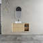 Meuble-lavabo mural 42 po avec lavabo d'art en céramique et 1 tablette de rangement, 2 portes à fermeture douce, emballage KD, contreplaqué-462831939