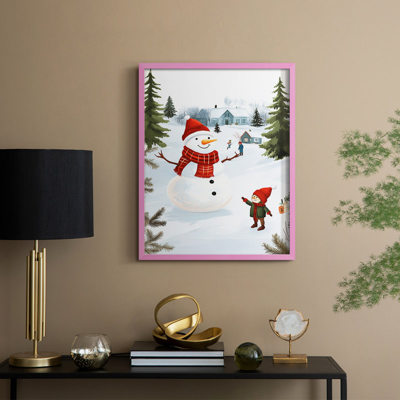 «Christmas Holiday Art», reproduction encadrée Cccxxx - bois massif, H 30 po x l 24 po, Bleu