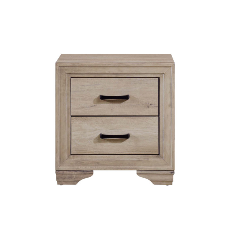 Table de chevet contemporaine de style contemporain avec 2 tiroirs spacieux, finition stratifiée en mélamine durable pour les chambres à coucher modernes