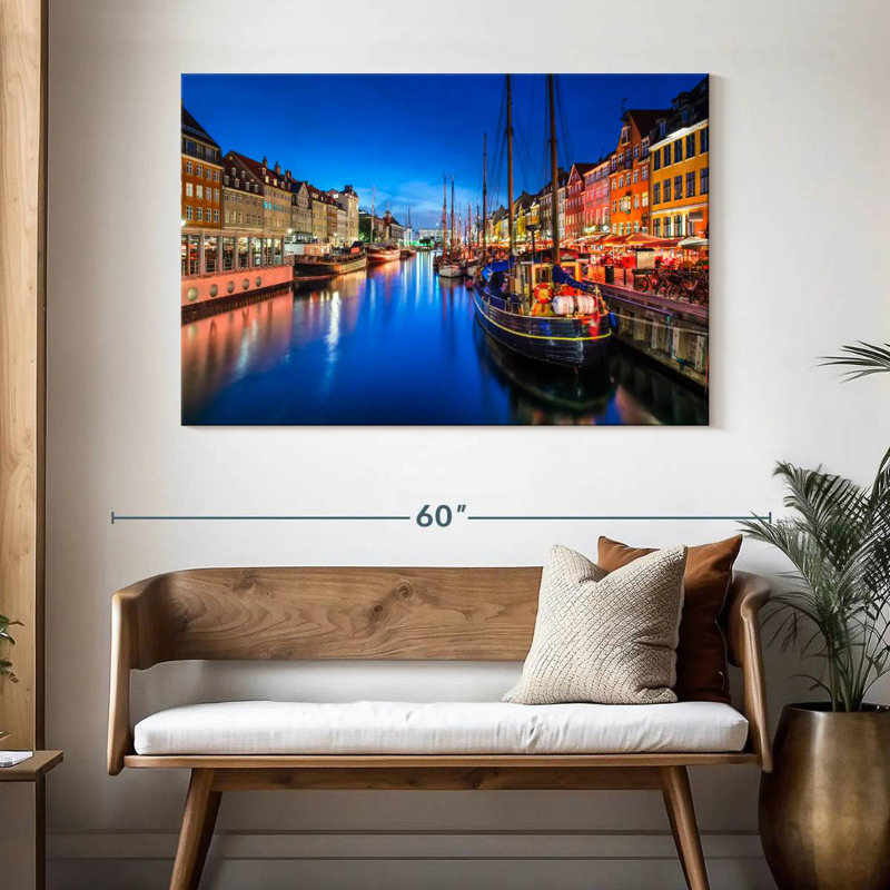 Bateaux à Nyhavn, H 32 po x l 48 po