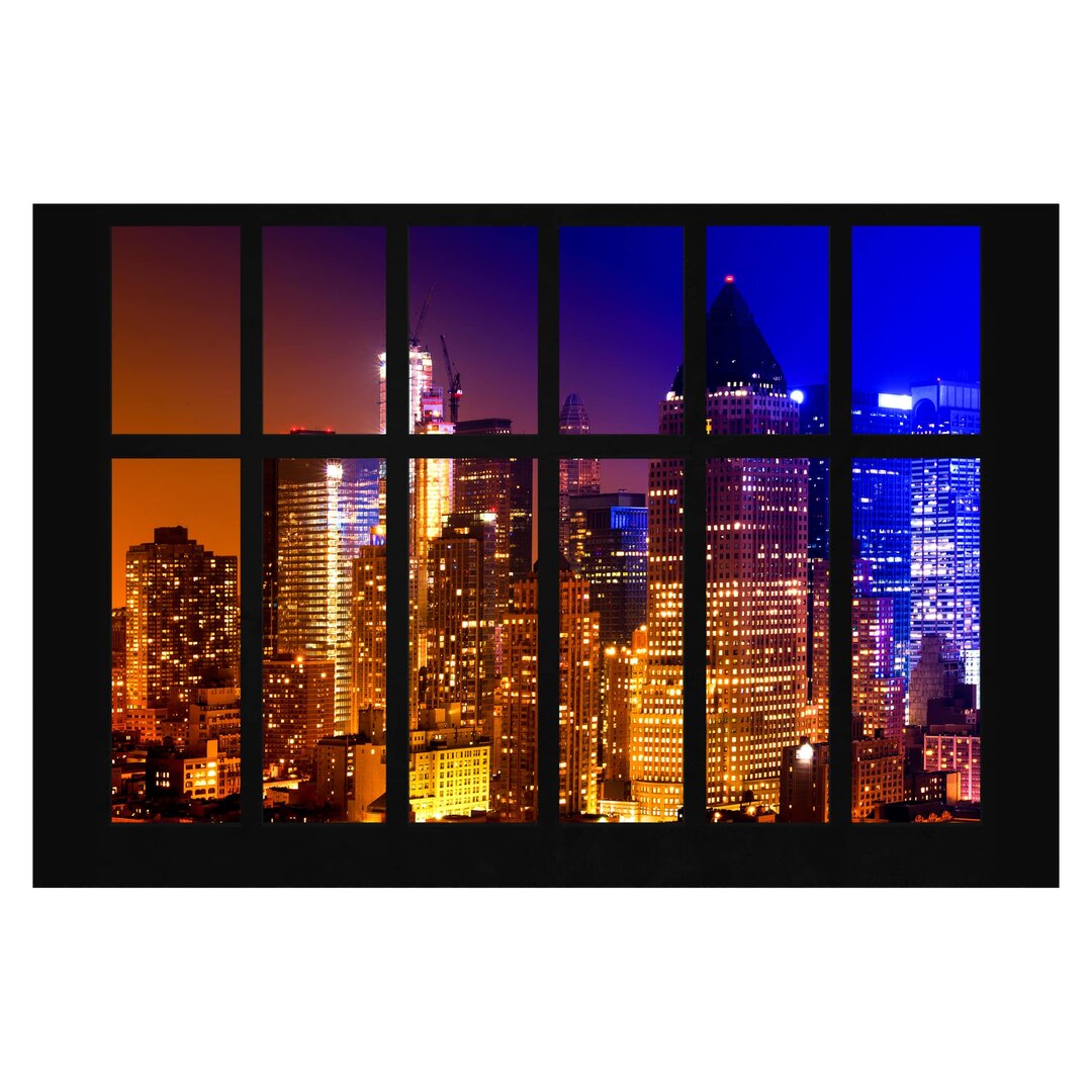 Matt Fototapete Fenster Manhattan Sonnenaufgang 2,55 m x 384 cm