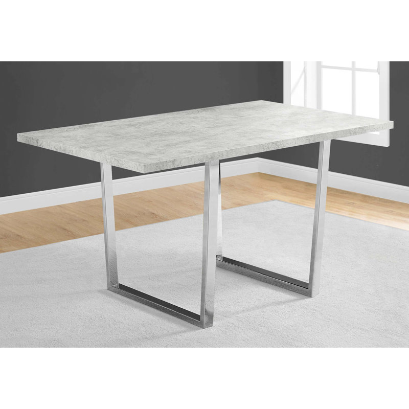 Dining Table, Rectangular, Kitchen, Dining Room, Chrome Metal