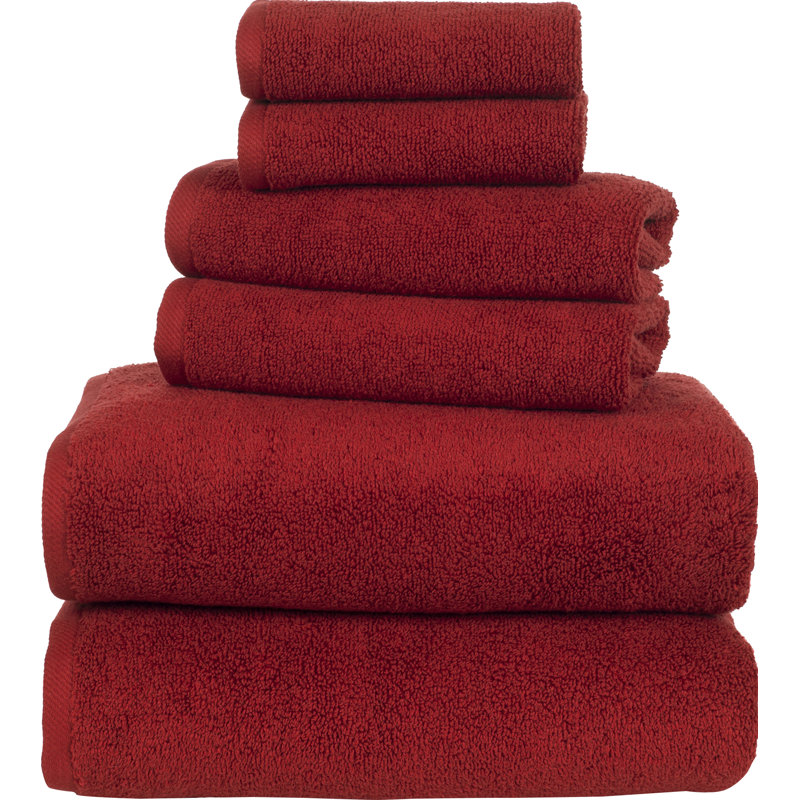 Ensemble de serviettes de six articles Raheeb ‑ serviettes de bain, serviettes à main et débarbouillettes en coton, toutes lavables à la machine