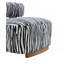 1 pièce Chaise d'appoint à dossier cylindrique en mousse à haute densité à rayures zébrées et fini bleu nuit-1208418390