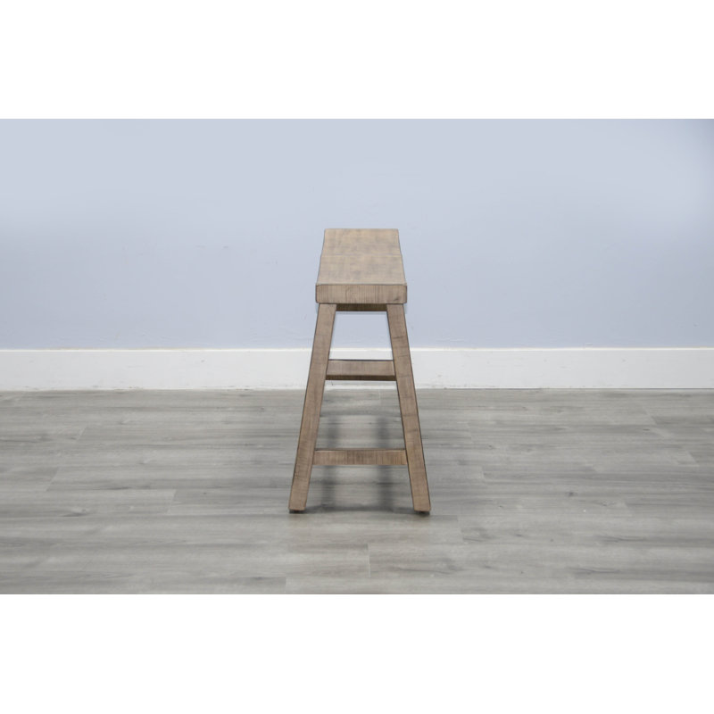 Ashat Solid Wood Bench, 24" H x 33" W x 14.5" D, Beach Pebble