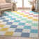 Kehr Square Modern Geometric Multi Blue Flat-Weave Area Rug