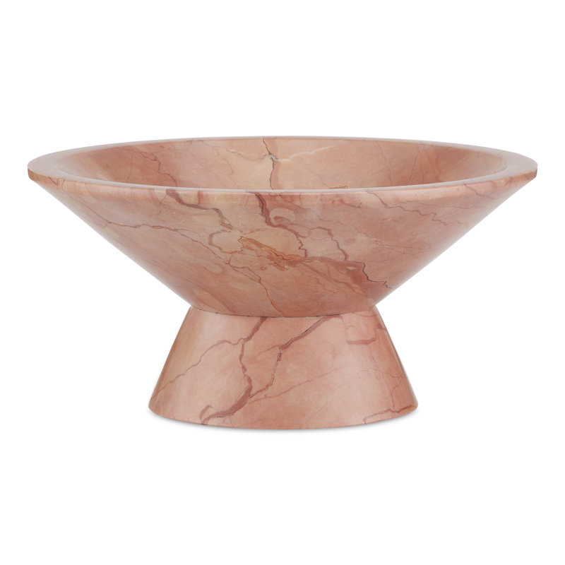 Lubo Handmade Marble Decorative Bowl, 4.5" H x 9.5" W x 9.5" D, Rosa