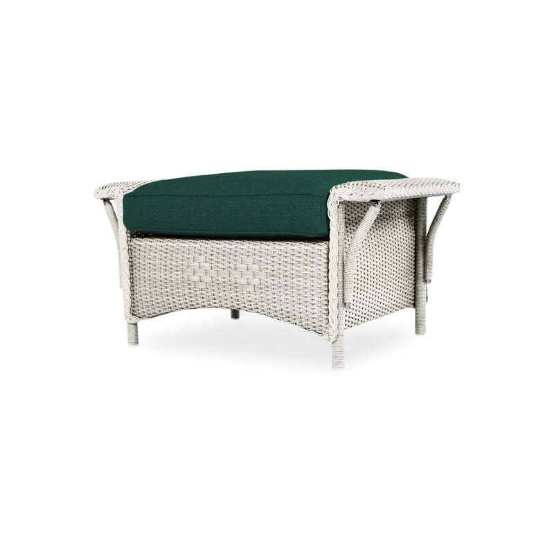 Nantucket Outdoor Ottoman, Consider Indigo, Matte White