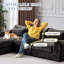 Canapé-lit convertible rembourré 104,72 po avec 3 coussins, canapé amovible, canapé-lit de plancher, canapé-lit modulaire modulaire en chenille moelleux, lits désossés pour le salon, sans assemblage-22116731