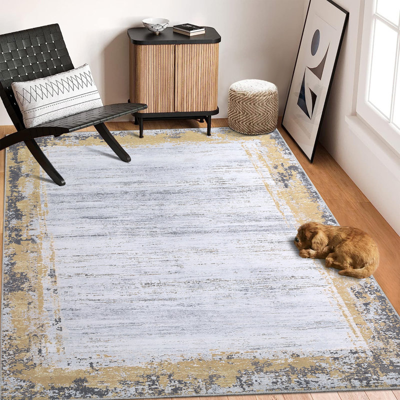 Chenille Washable Indoor Rug, Rectangle 5' x 7'