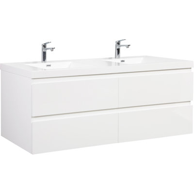 Stylish Wall-Mounted Bathroom Vanity With Premium Resin Sink And Ample Storage