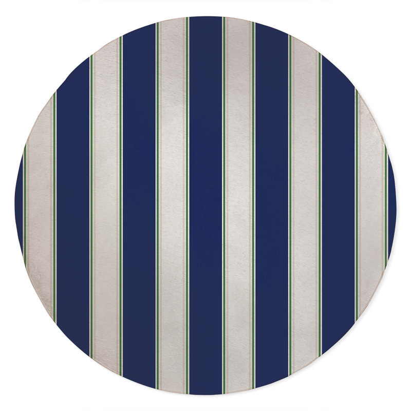 Tapis d'extérieur à rayures Cabana, Rond 5 pi