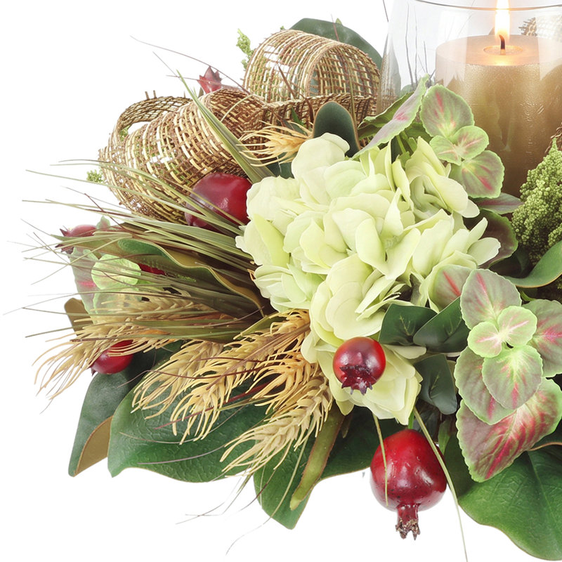 Hydrangea And Heather Floral Centerpiece