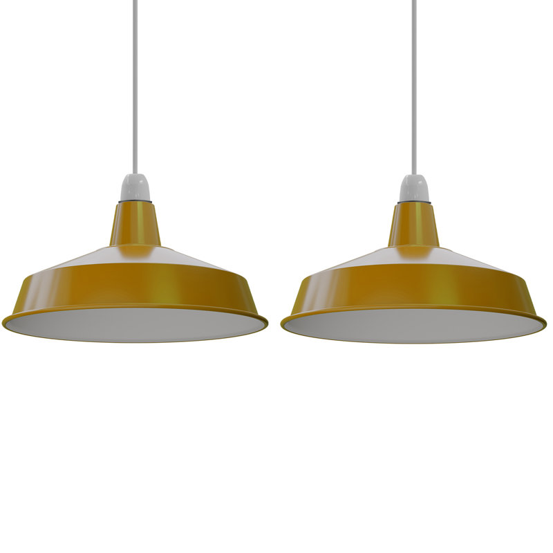 18.7cm H Metal Dome Lamp Shade, Yellow
