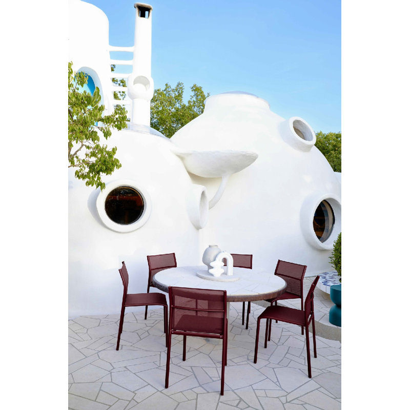 Cadiz Outdoor Dining Side Chair, Black Cherry, 2